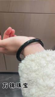 和田玉青玉圆条手镯女款玉镯子 内径约62mm 附证书